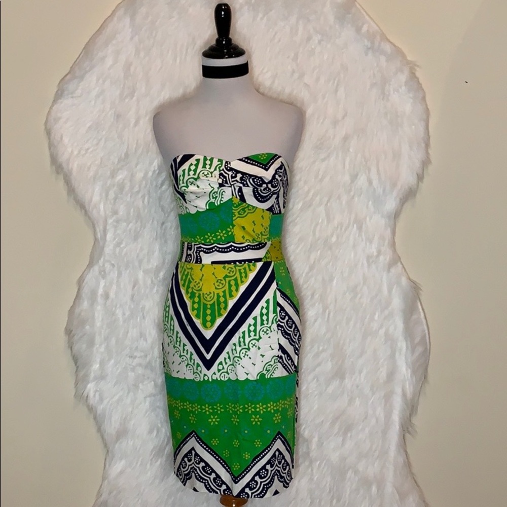 Trina Turk Green Cora Strapless Sweetheart Dress